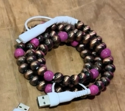 4 Way Charger Copper with Fuchsia