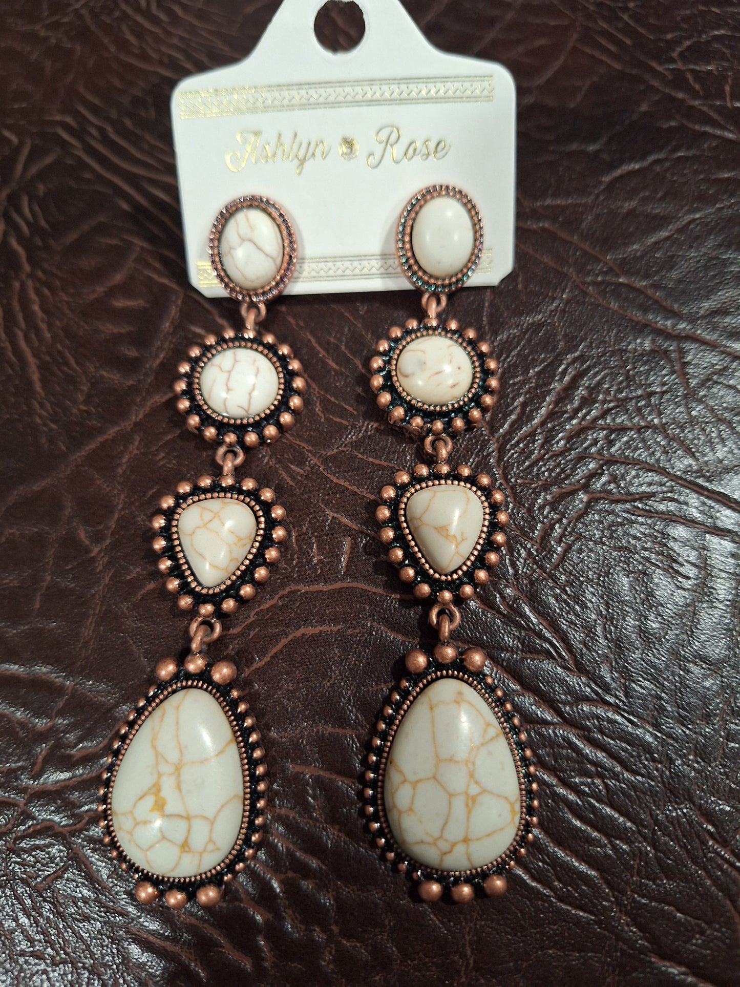 White Stone Earrings