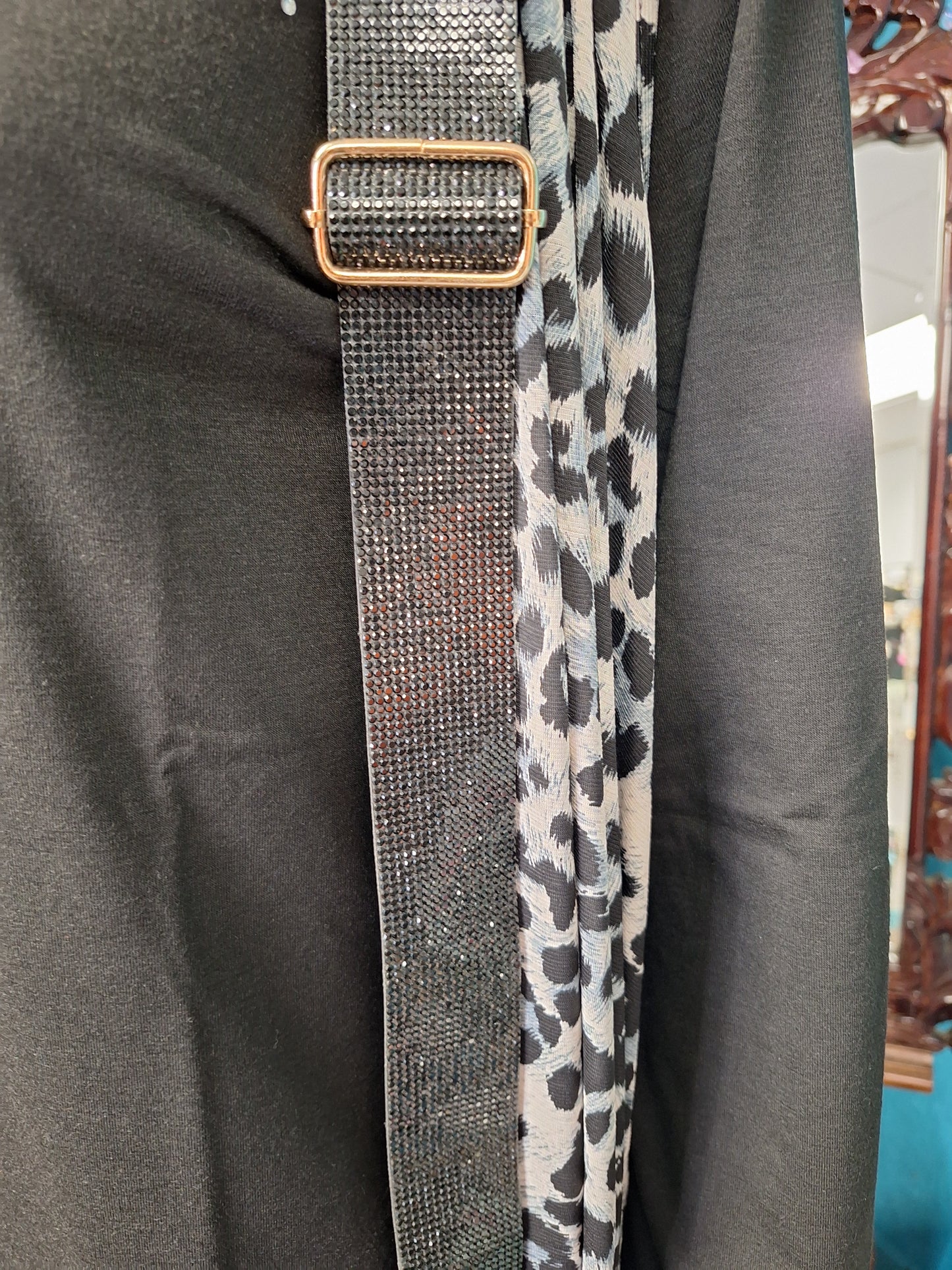 Black Bling Purse Strap