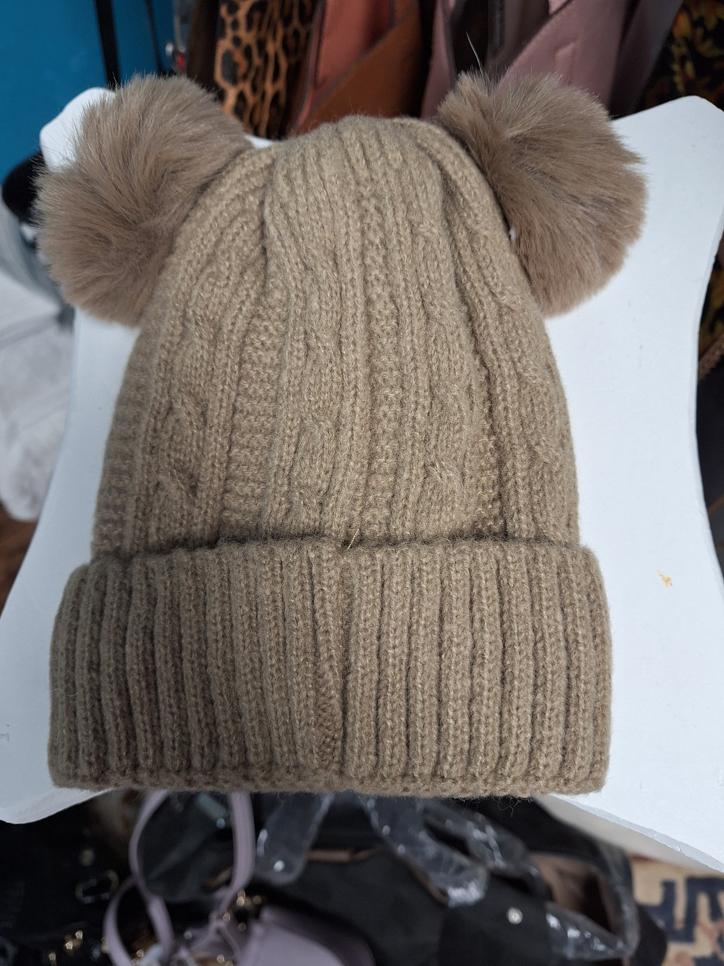 Kids Beanie Double Pom