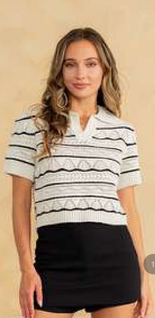 White and Black Sweater