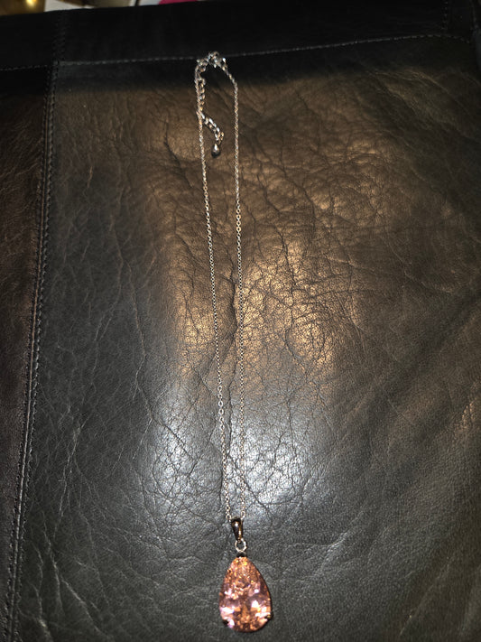 Pink Teardrop Necklace