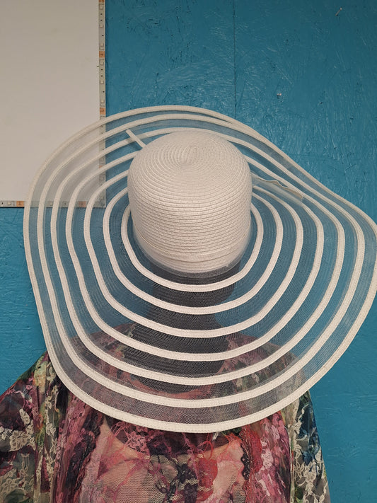White Wide Brim Hat