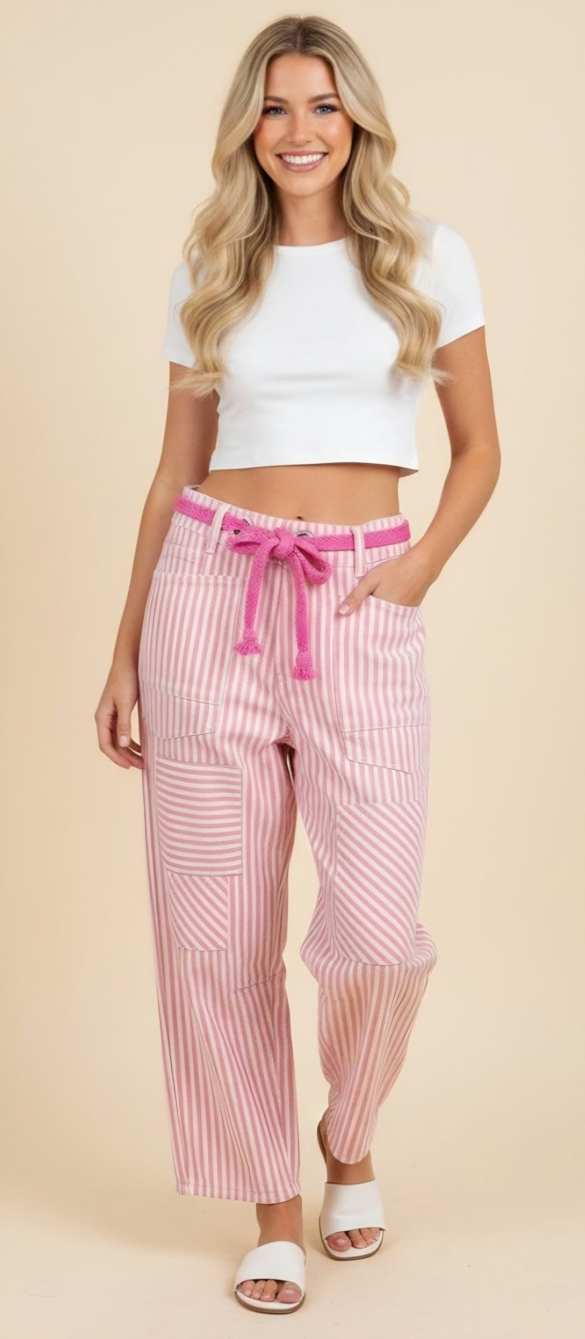 Pink Striped Pants