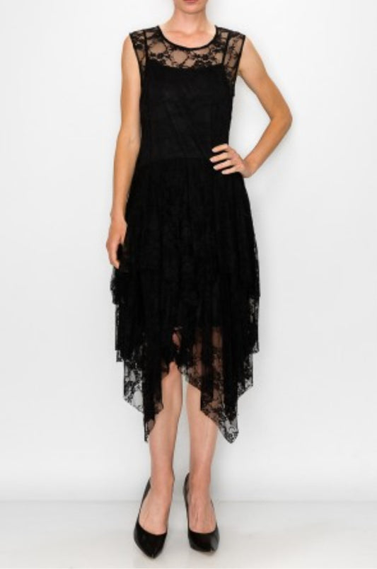 Black Lace Lined Dress