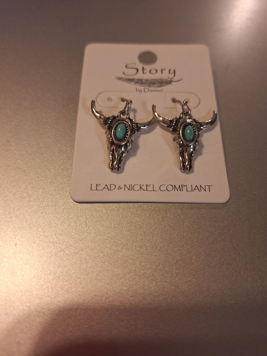 Longhorn Turquoise Middle Earrings