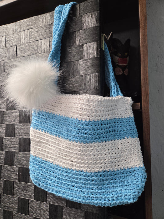 Blue/White Macrame Bag