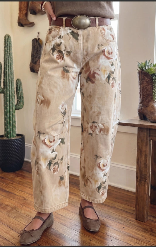 Fall Floral Jeans