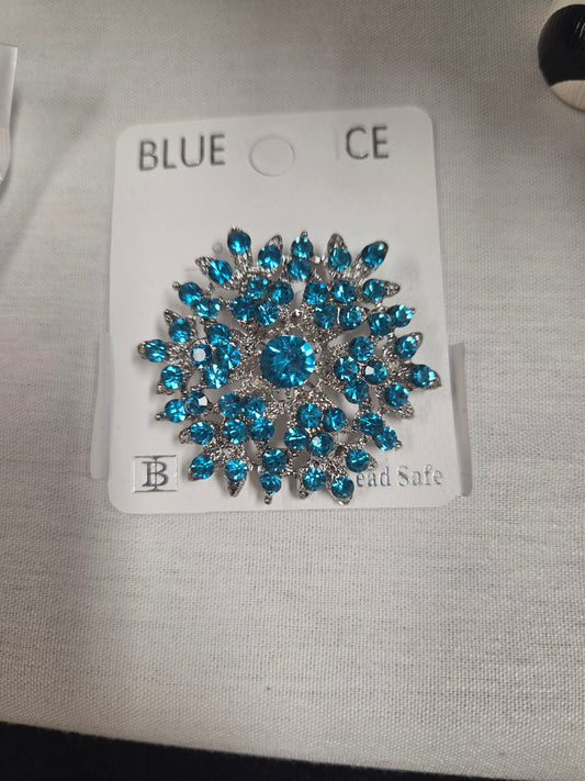 Blue Flower Brooch