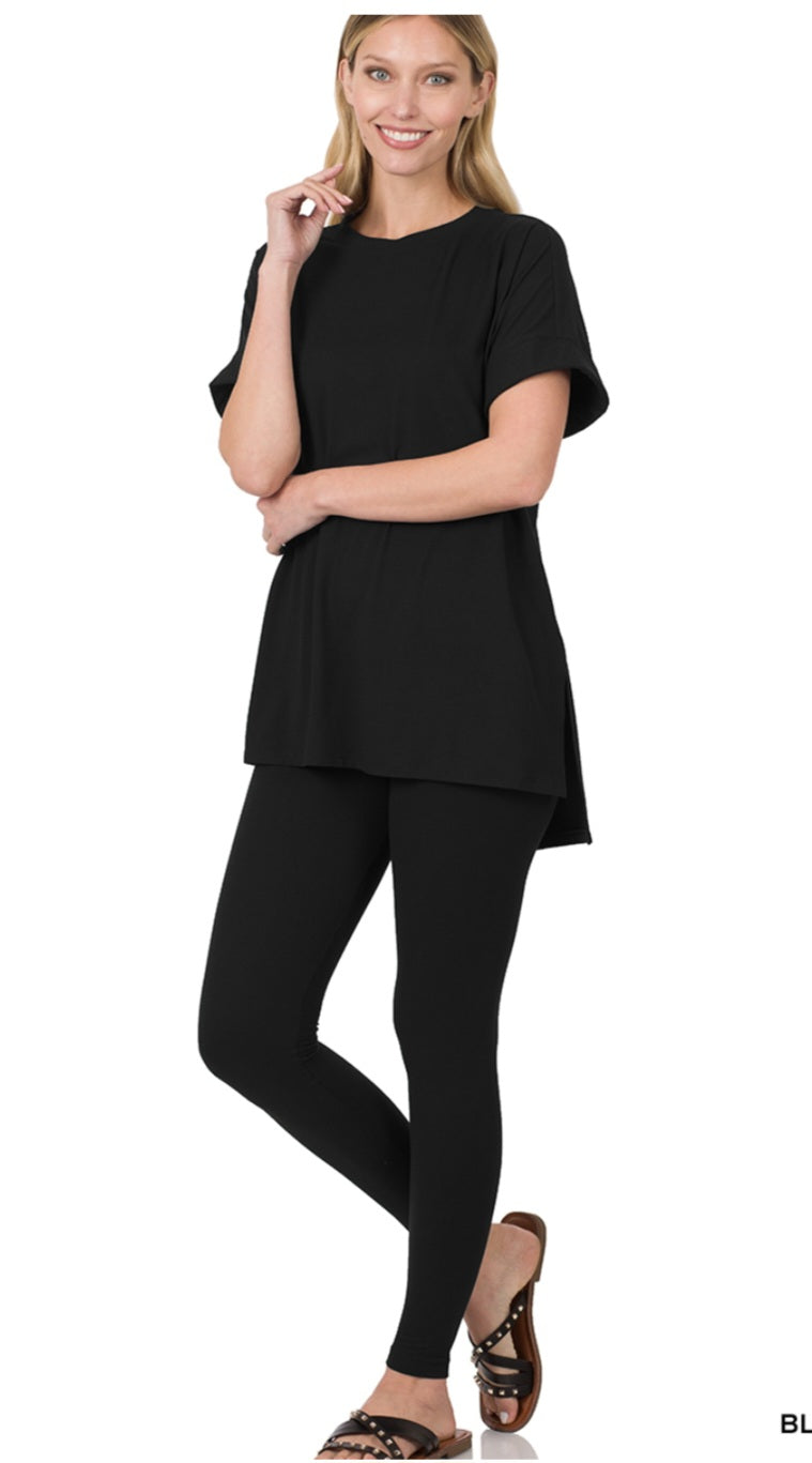 Black Leggings Pant Set