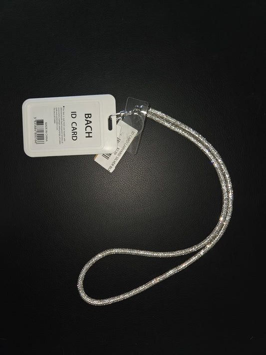 ID CARD LANYARD SILVER BLING
