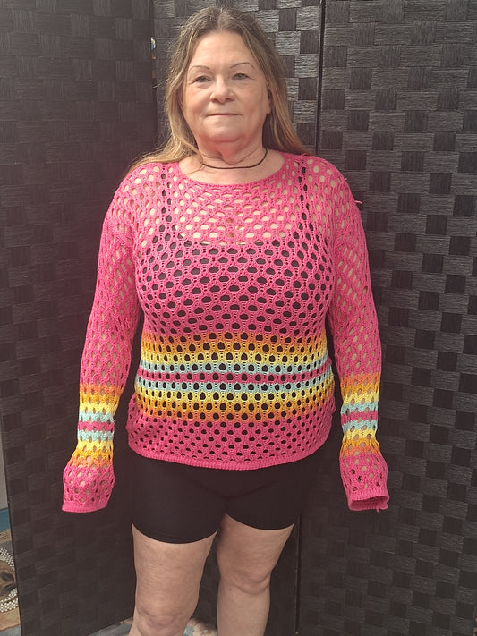 Pink Multi Color Swim Cover