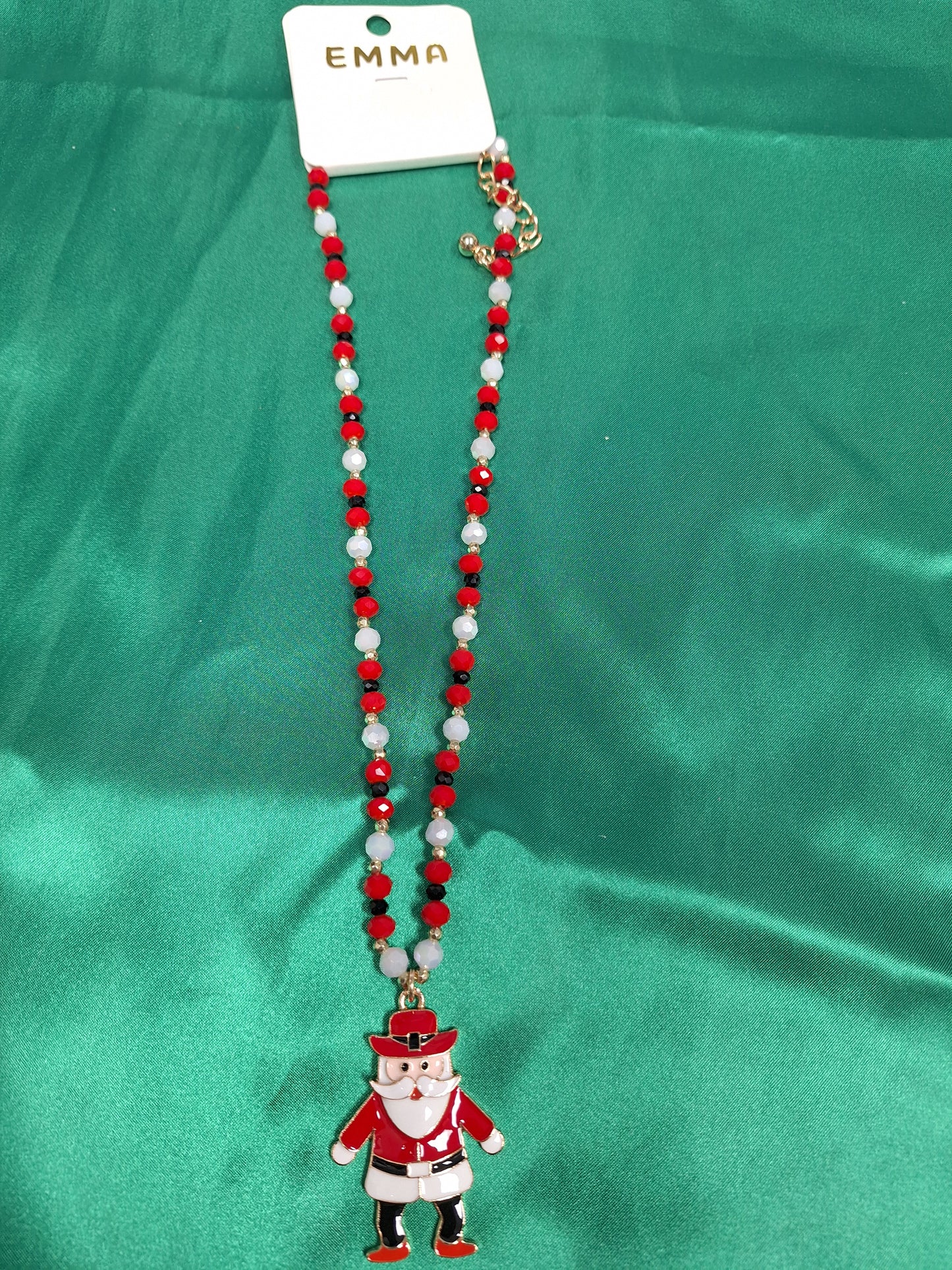 Santa Cowboy Bead Necklace