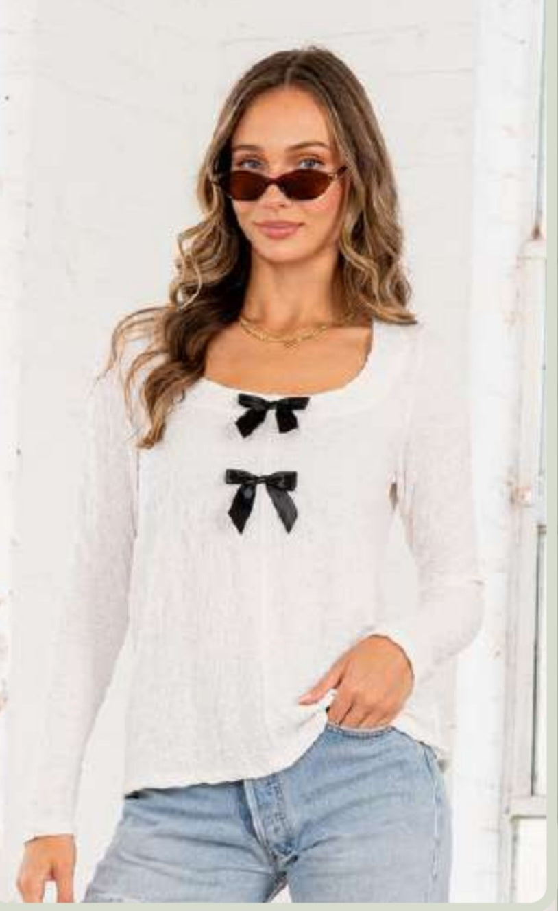 Ivory Sweater with Bows