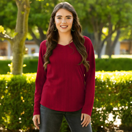 V neck Maroon Sweater