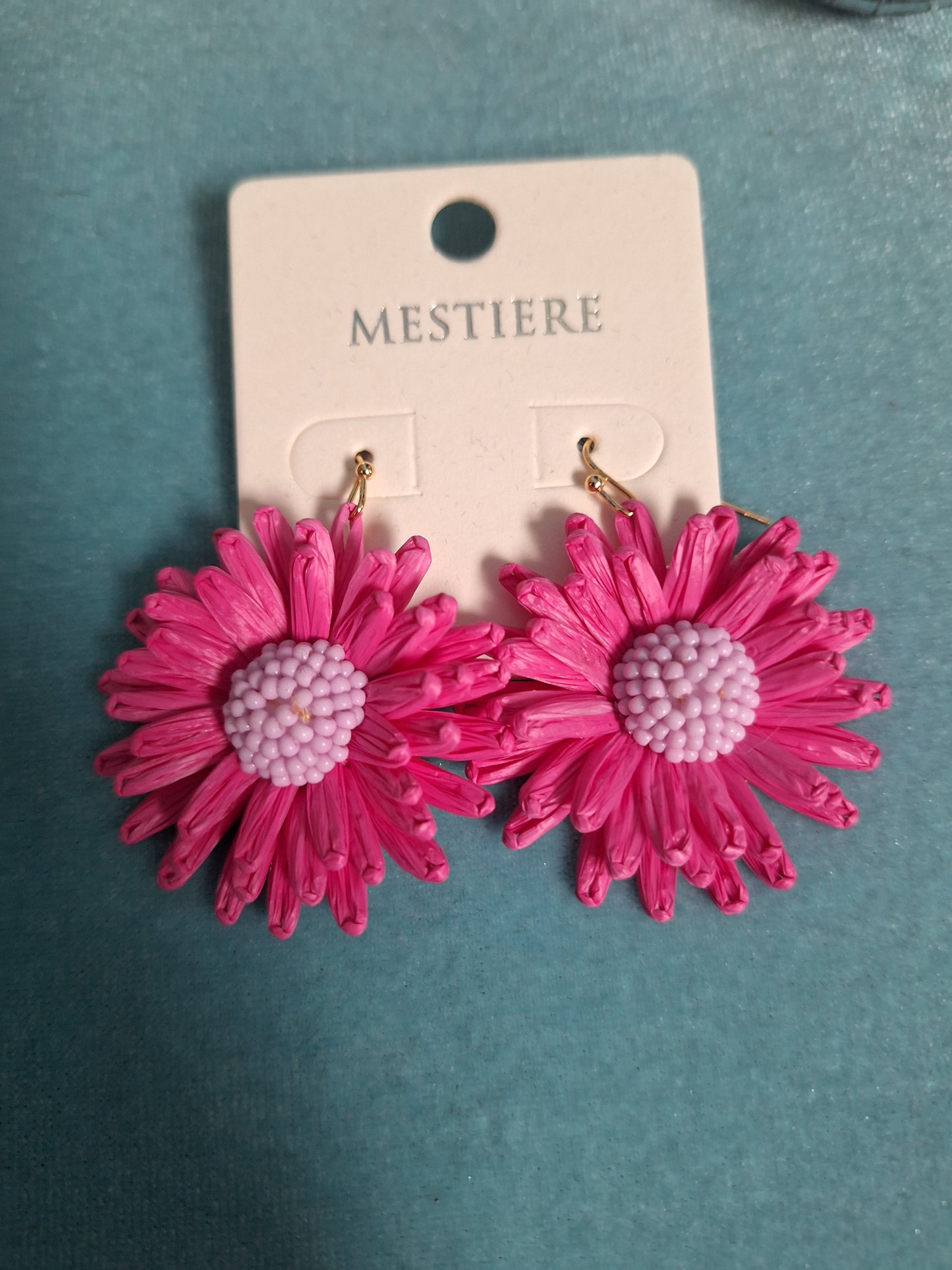 Hot Pink Raffia Flower