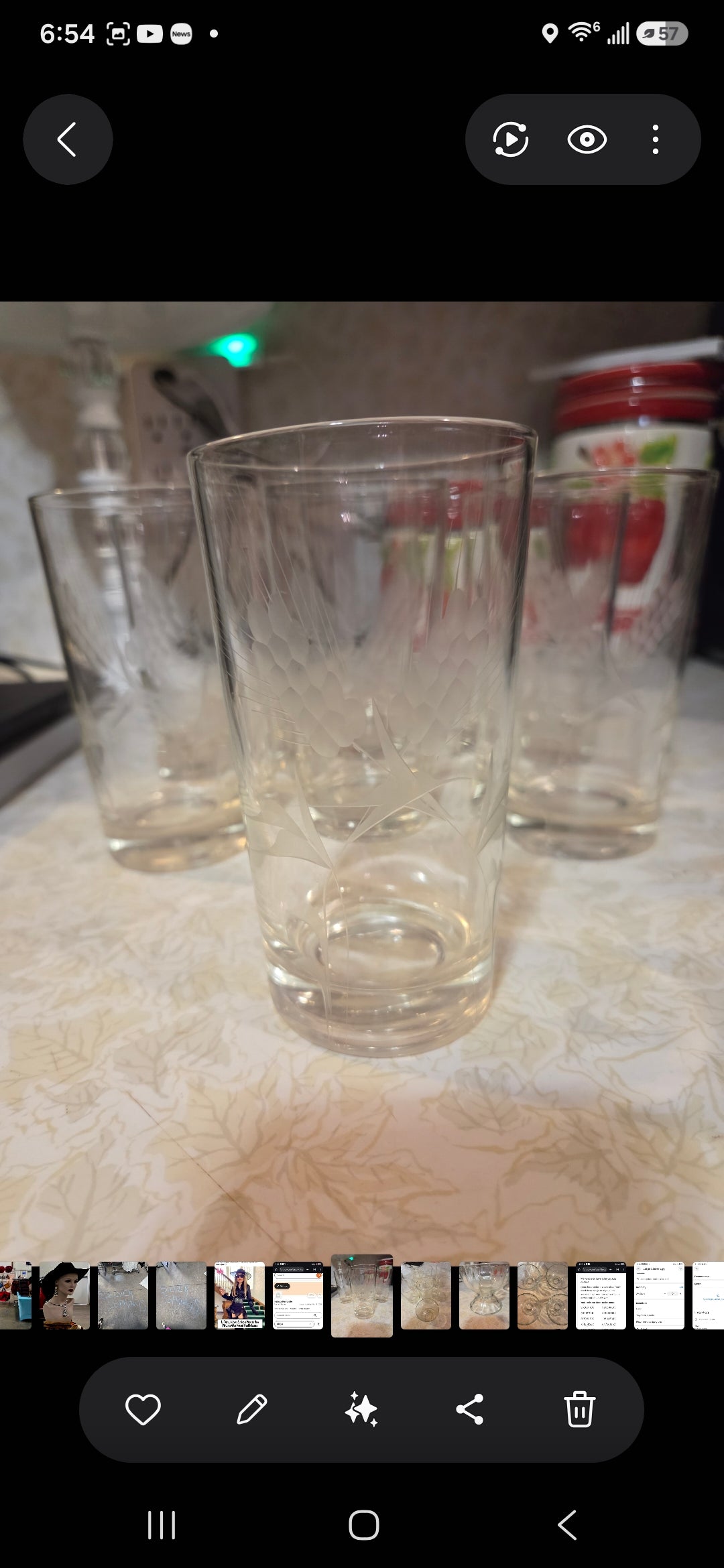 Etched Wheat Glasses