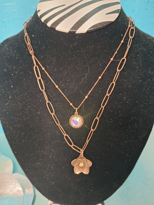 Double Flower Necklace