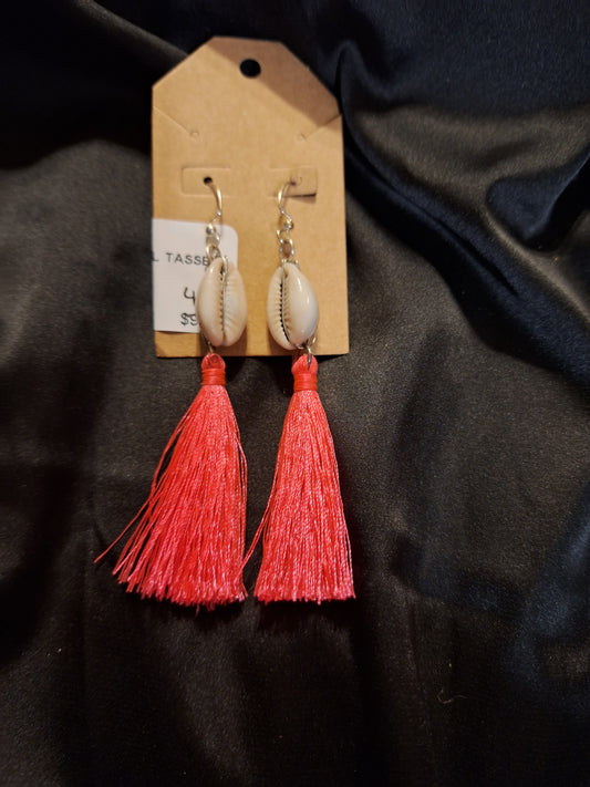 Shell with Tassel Earrings