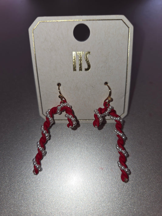 Candy Cane Pearl Earrings