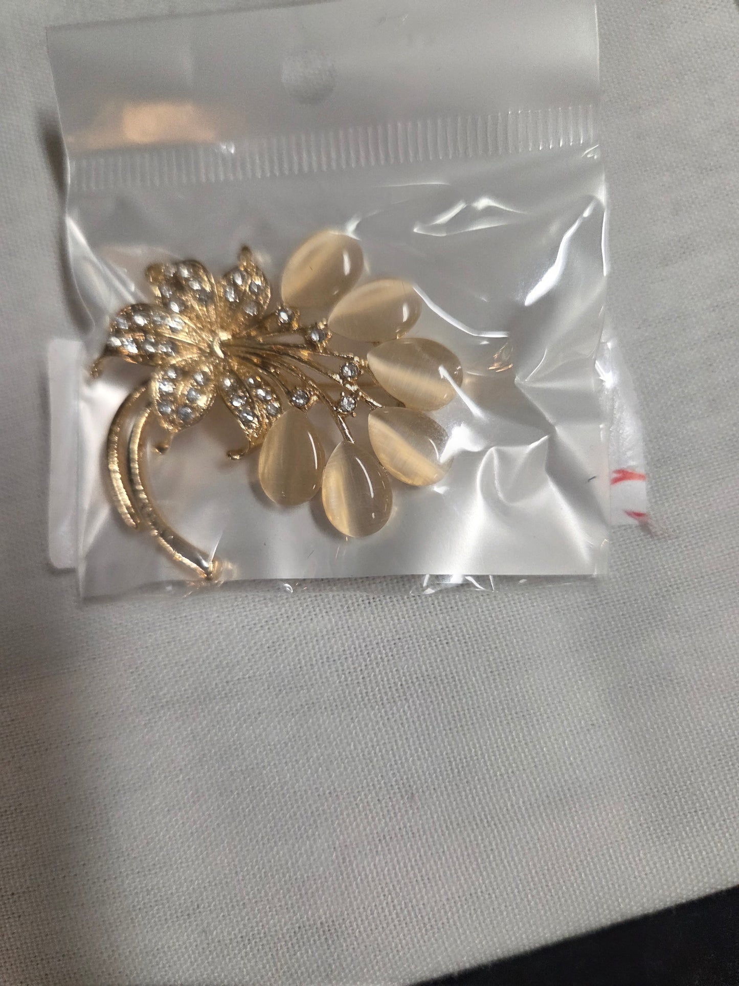 Gold Flower Brooch
