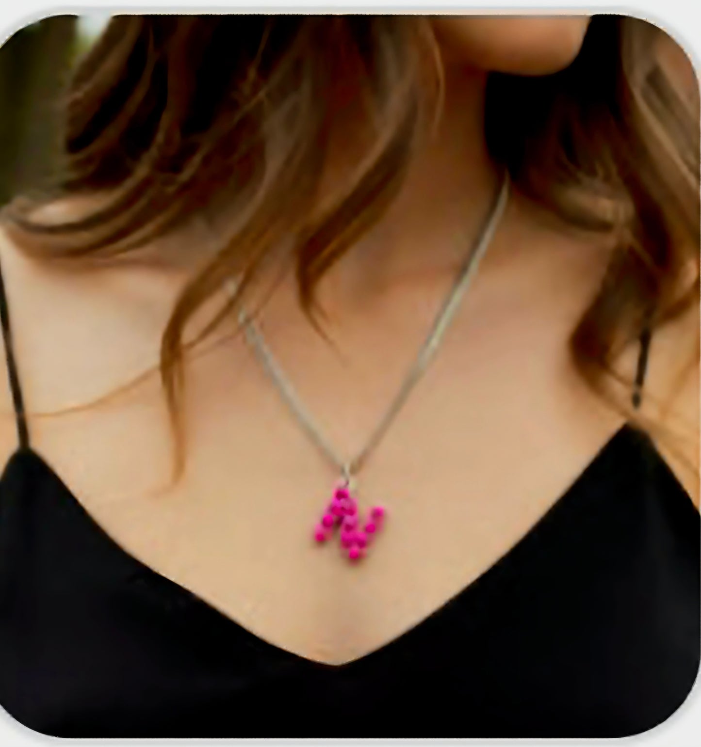 Pink Initial Necklace