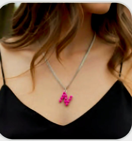 Pink Initial Necklace