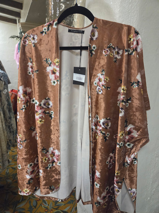 Brown Cardigan w Flowers