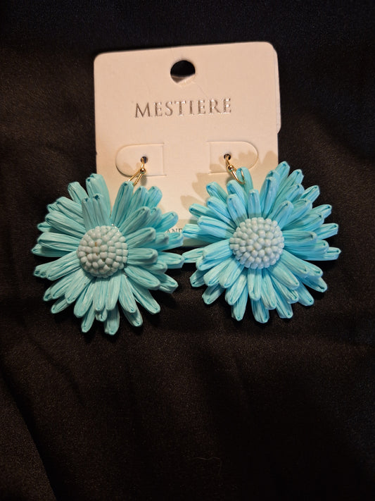 Raffia Flower Earrings