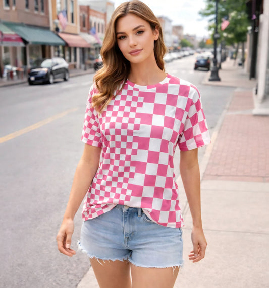 Pink/White Checked Shirt
