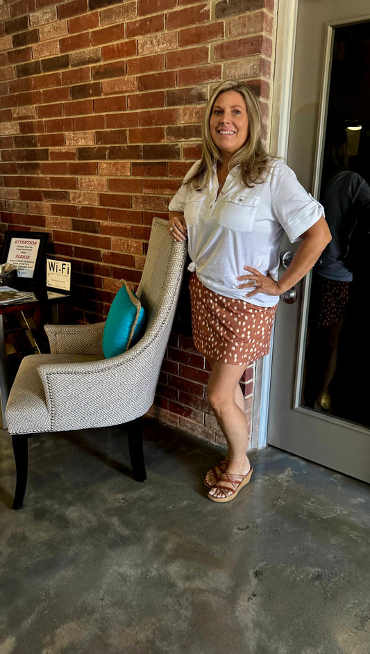 Oh Deer Print Skort