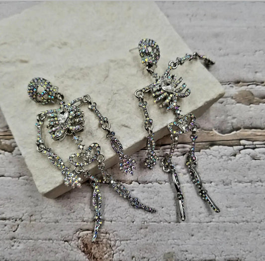 Diamond Skull Body Earrings