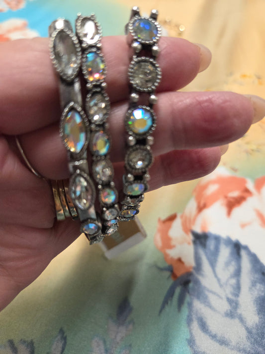 Silver Irid Stone Bracelet
