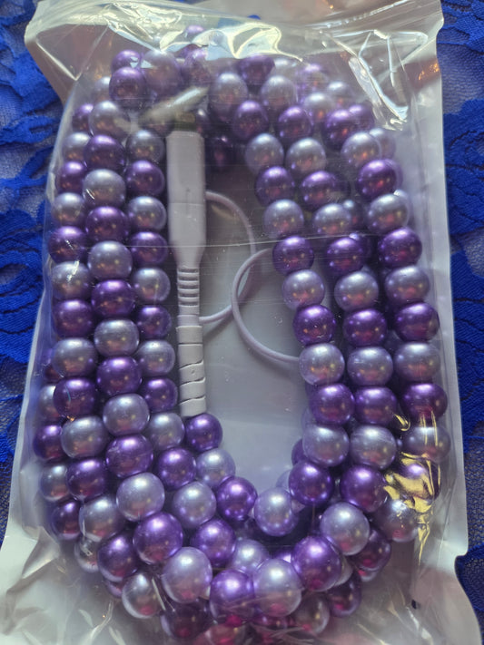 6.5 Ft Purple Bead Charger Cable