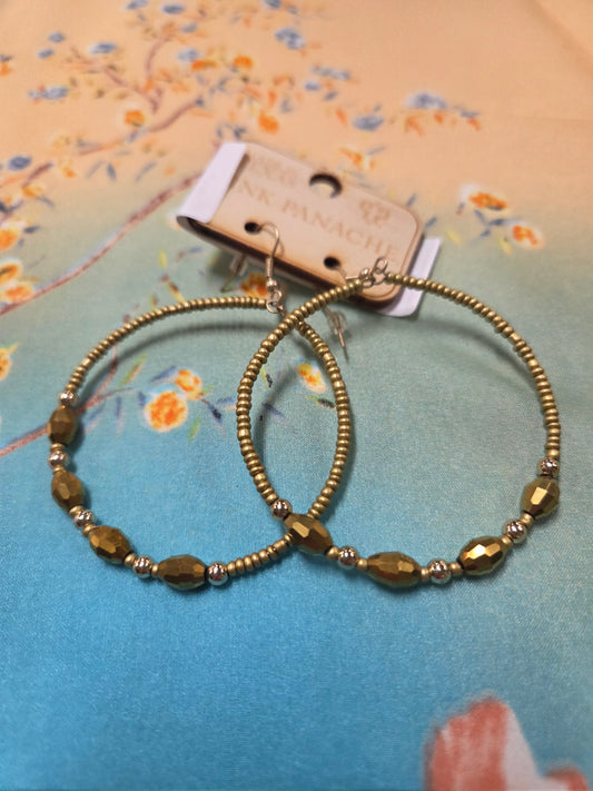 Seed Bead Hoops Gold