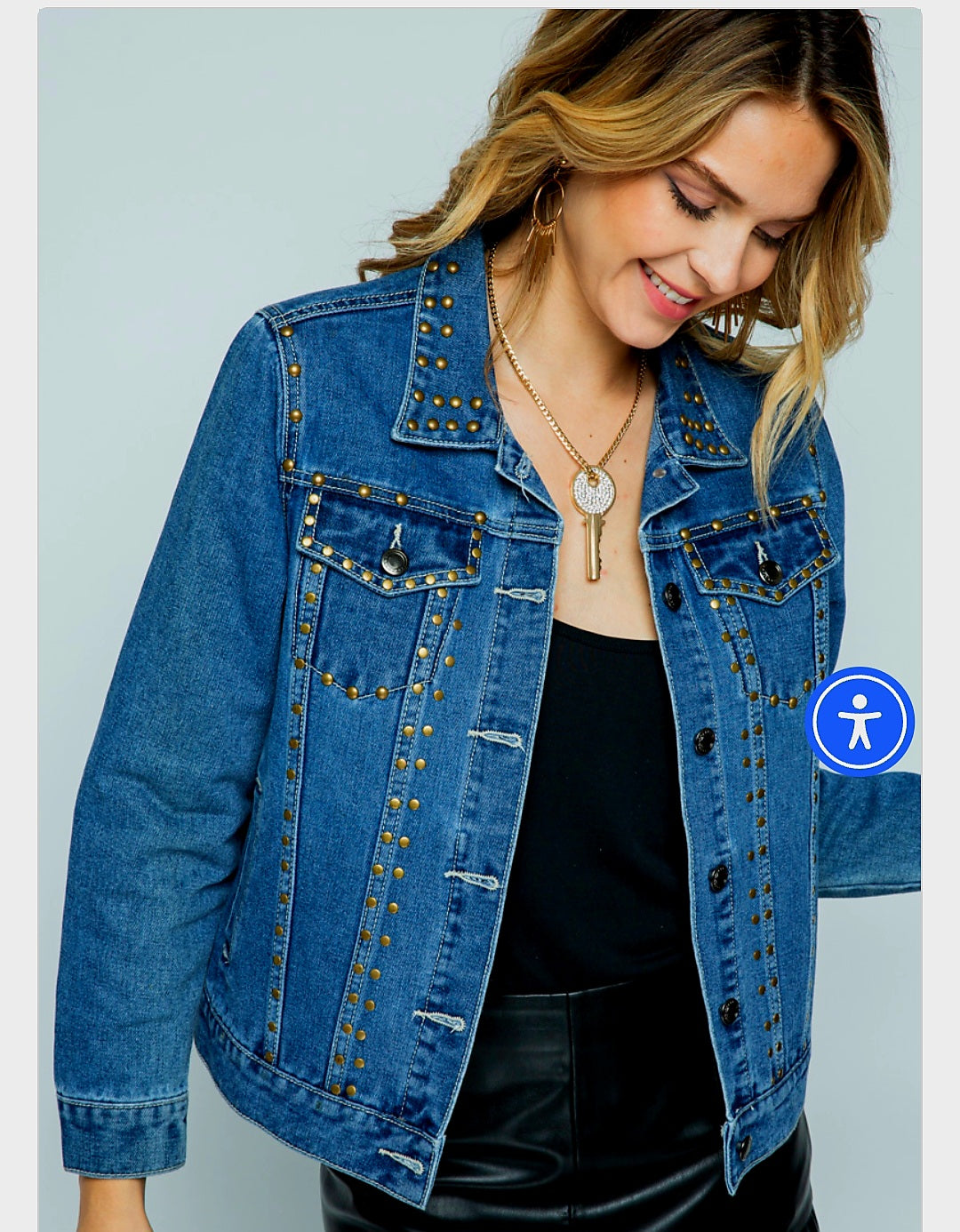 Denim Jacket with Studs