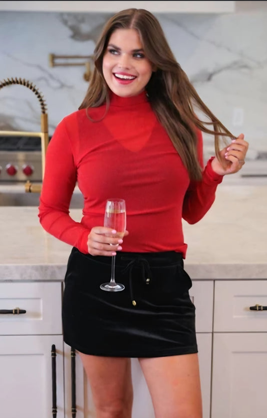 Silent Night Velvet Skort