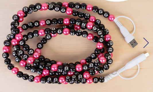 Fuschia Eight Ball Charging Cable
