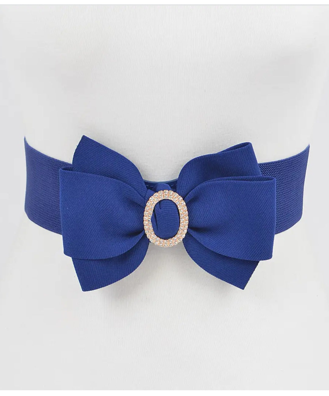 Rhinestone Bow Buckle Stretch Belt
