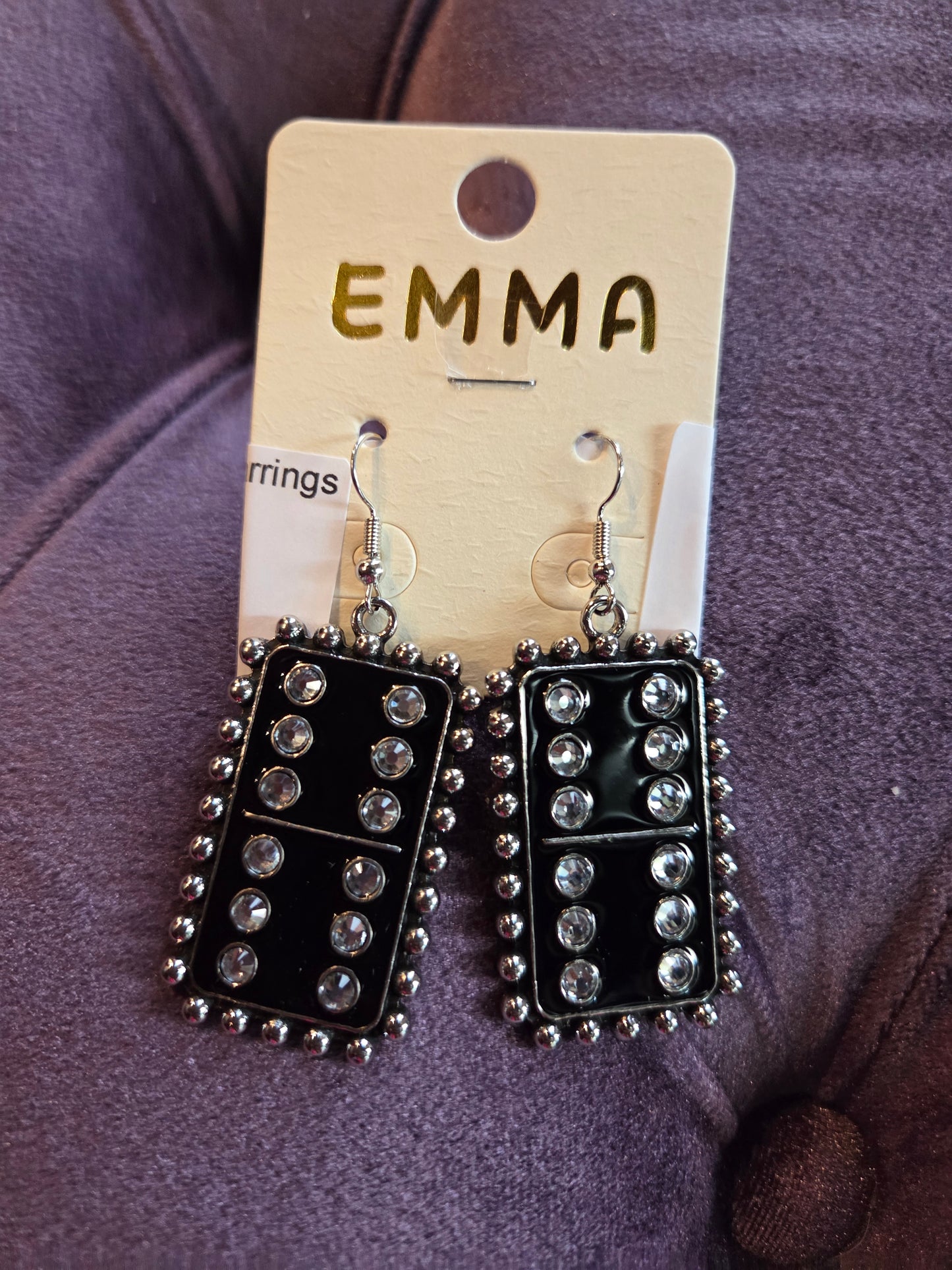 Black Edge Domino Earrings