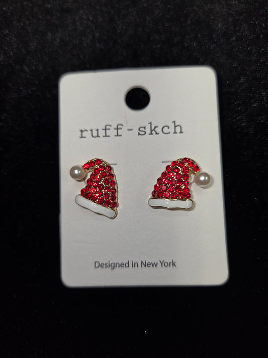 Bling Santa Hat Earrings