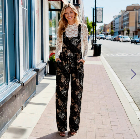 Leo Abstract Overalls