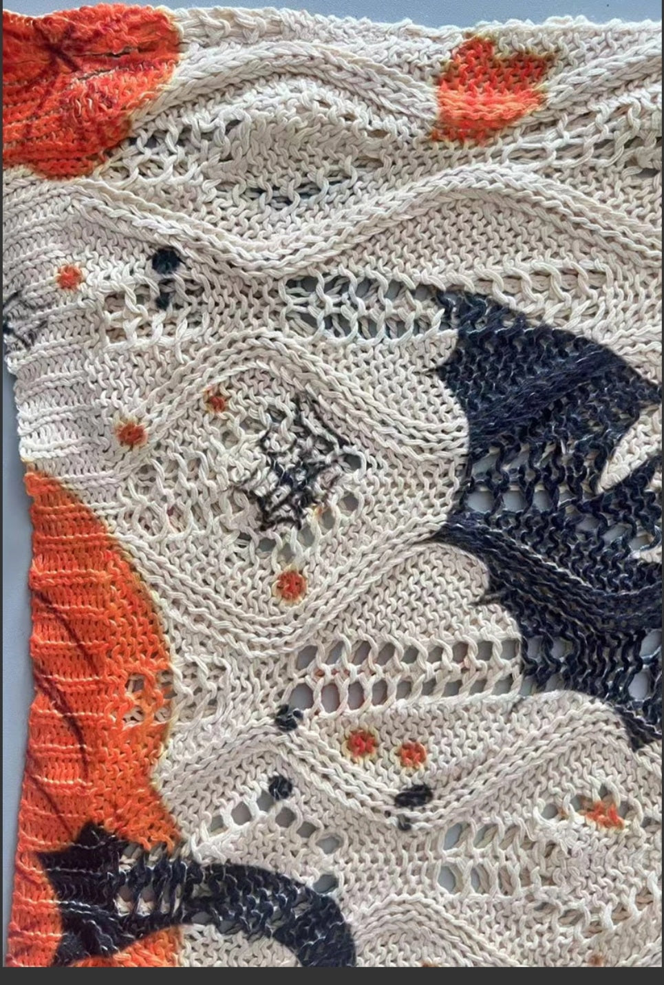 Halloween Theme Knit Top Orange