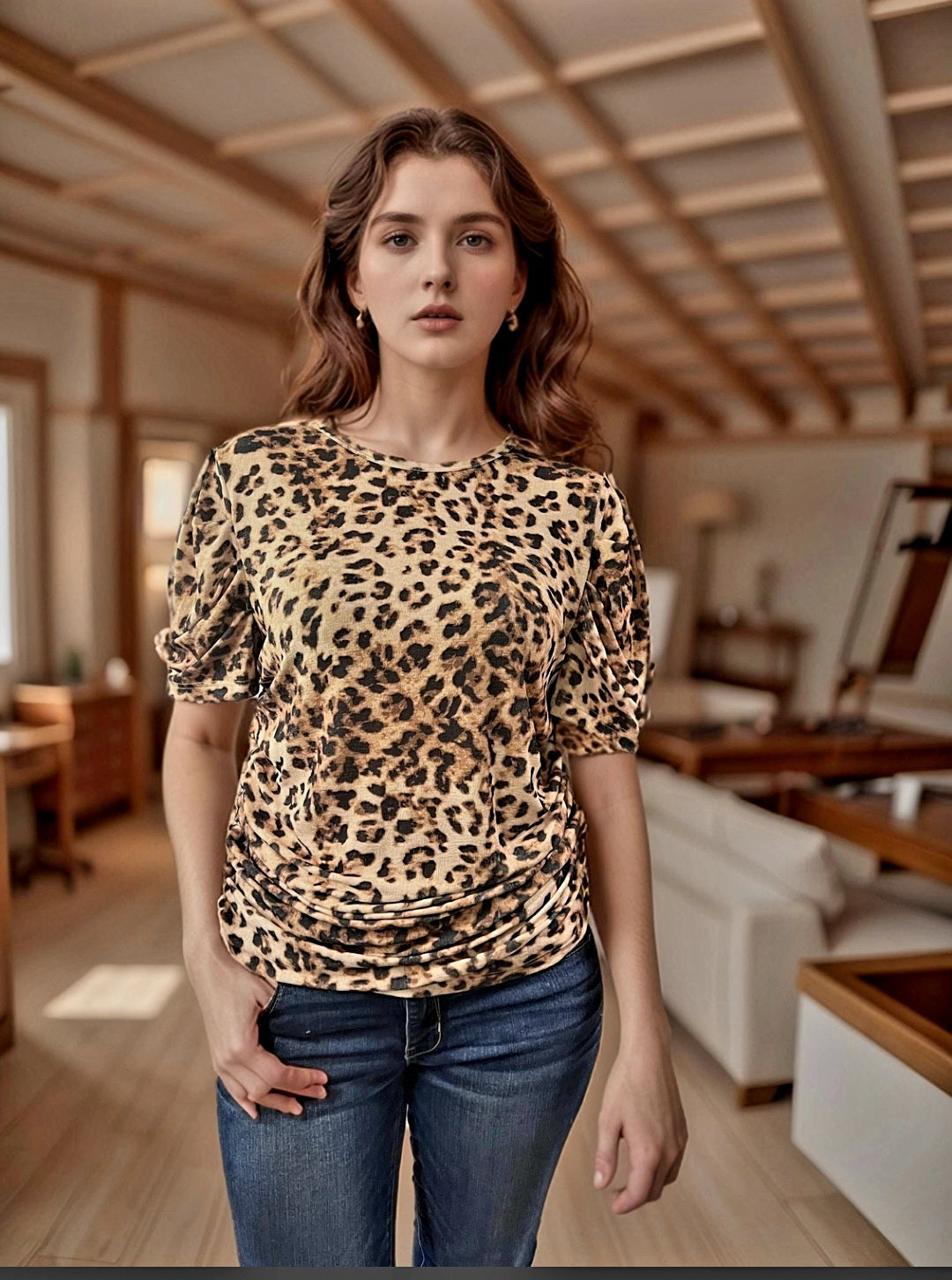 #170 Leo Puff Sleeve Top