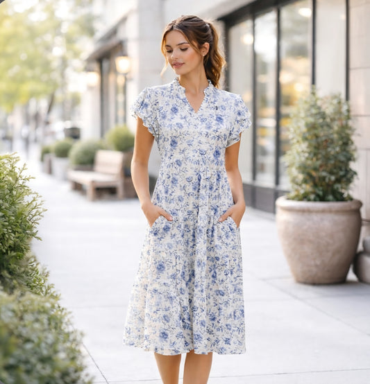 Blue Floral Dress