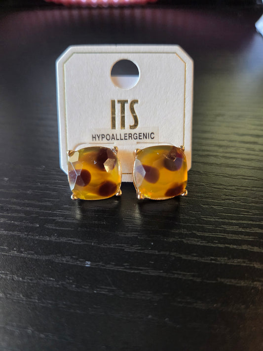 Leopard Stud Earrings