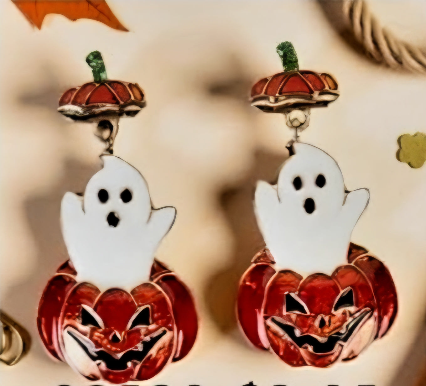 Ghost in Jack o Lantern Earrings