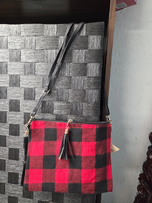Red Plaid Shoulder Bag