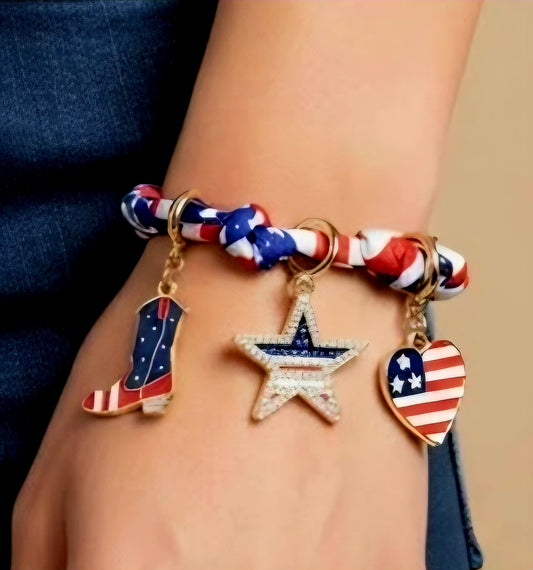 Patriotic Bracelet with Charms