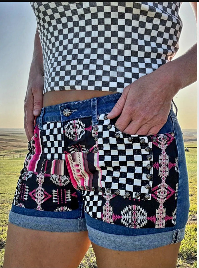 Patched Up Shorts